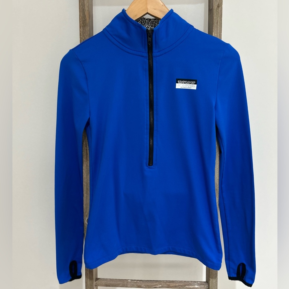 Victoria's Secret Ultimate PINK Blue Athletic 1/2 Zip Pullover Size XS